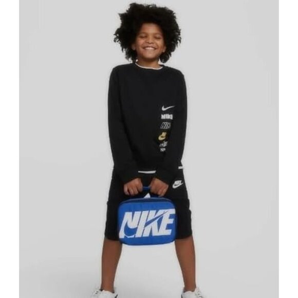 Nike Lunch Kids Adult Insulated Tote Bag Box Game Royal White Logo - Picture 6 of 6